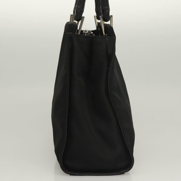GUCCI Bamboo Hand Bag Nylon Black Silver 002 1016 Auth ep9594 - Picture 4 of 16